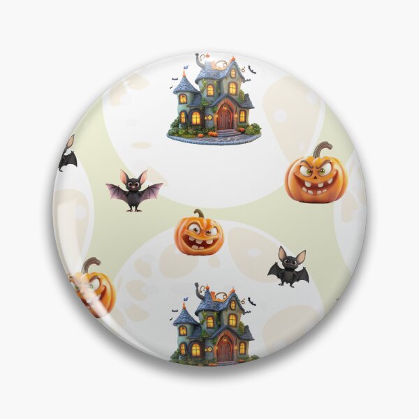 Item preview, Halloween festive elements seamless pattern with houses and pumpkins. designed and sold by ingapv.