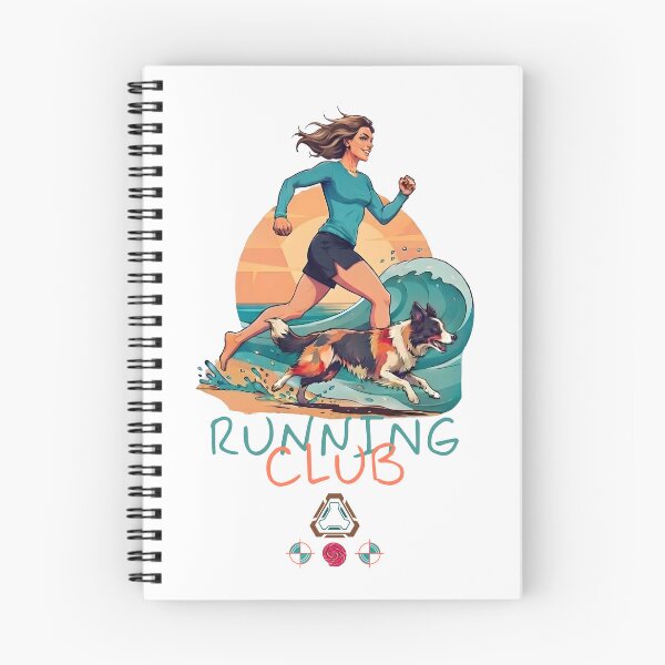 Item preview, Run Club: Sunset Beach Jog with Border Collie designed and sold by Whimsy Trail Co.