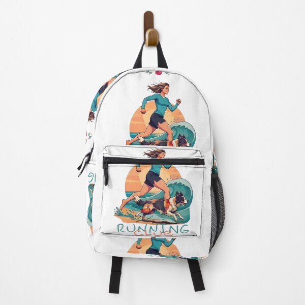 Item preview, Run Club: Sunset Beach Jog with Border Collie designed and sold by Whimsy Trail Co.