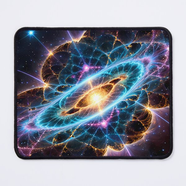 Item preview, Cosmic Nebula Neon Cyberpunk Desk Mat Art designed and sold by CuteSlothWorld.