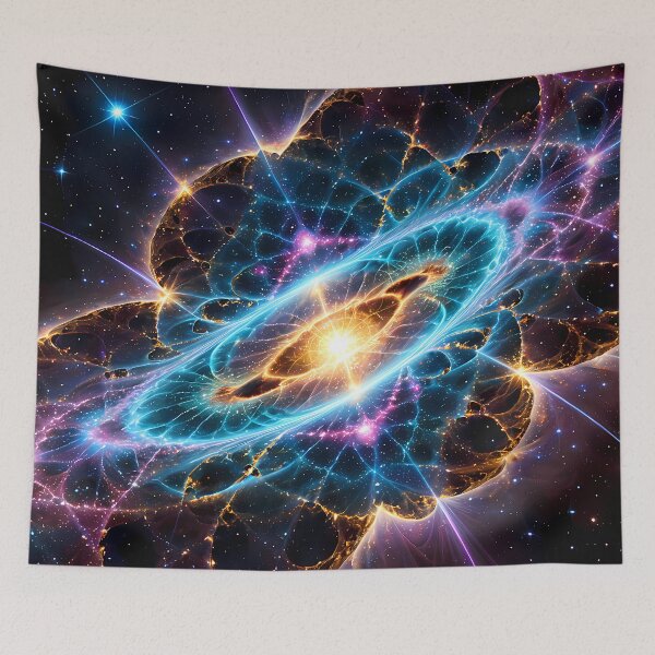 Item preview, Cosmic Nebula Neon Cyberpunk Desk Mat Art designed and sold by CuteSlothWorld.