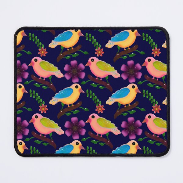 Item preview, Colorful Bird Floral Seamless Pattern | Hand Drawn Songbirds & Flowers | Whimsical Botanical Nature Print designed and sold by HopeAndHustle.