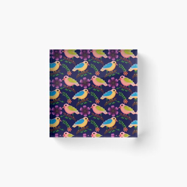 Item preview, Colorful Bird Floral Seamless Pattern | Hand Drawn Songbirds & Flowers | Whimsical Botanical Nature Print designed and sold by HopeAndHustle.