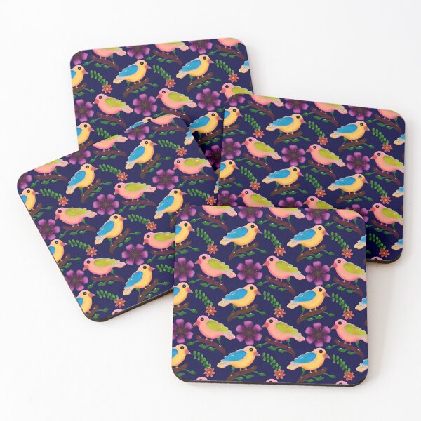 Item preview, Colorful Bird Floral Seamless Pattern | Hand Drawn Songbirds & Flowers | Whimsical Botanical Nature Print designed and sold by HopeAndHustle.