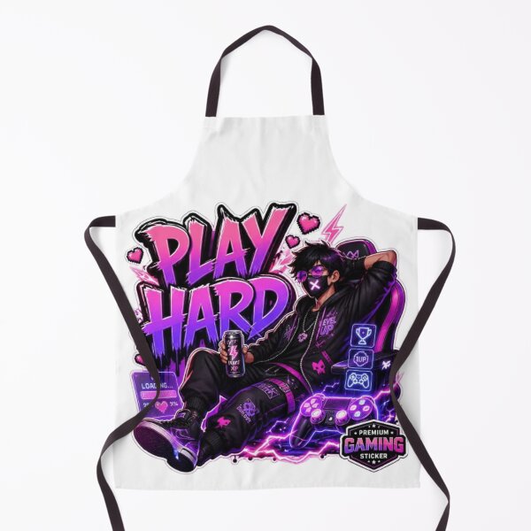 Item preview, PLAY HARD Gaming Sticker – Neon Gamer Streetwear Graphic Design designed and sold by Stylestickers55.
