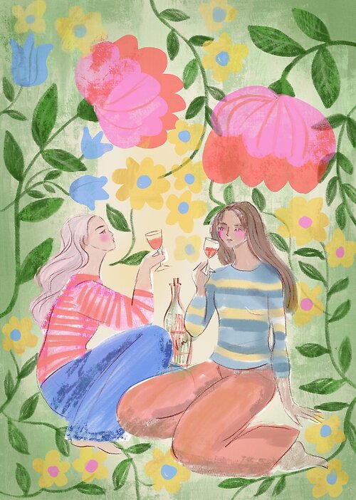 Item preview, summer wine in the garden designed and sold by anneamanda.