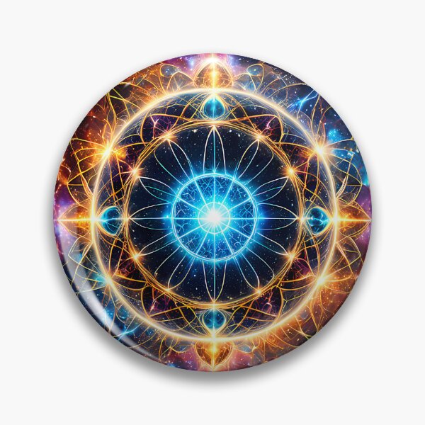 Item preview, Futuristic Electric Glow Mandala Neon Portal Wide designed and sold by CuteSlothWorld.