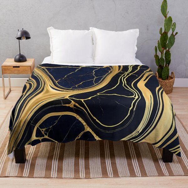 Item preview, Luxury Liquid Gold Navy Blue Marble Desk Mat Pattern designed and sold by CuteSlothWorld.