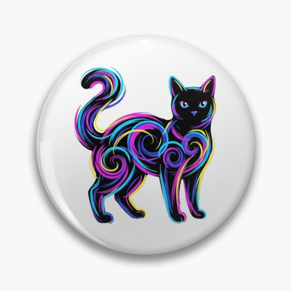 Item preview, Neon Psychedelic Abstract Liquid Whirl Cat designed and sold by CatstheticShop1.
