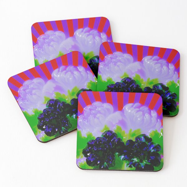 Item preview, Psychedelic Black Flowers Beneath Neon Rays designed and sold by bubblegoth.