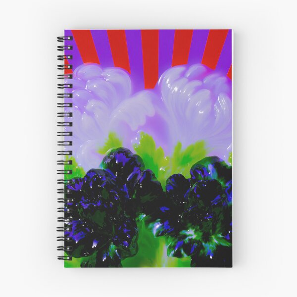 Item preview, Psychedelic Black Flowers Beneath Neon Rays designed and sold by bubblegoth.