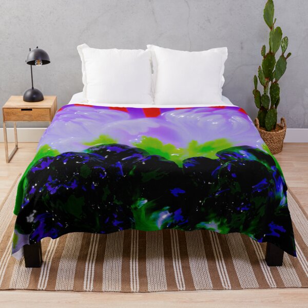 Item preview, Psychedelic Black Flowers Beneath Neon Rays designed and sold by bubblegoth.