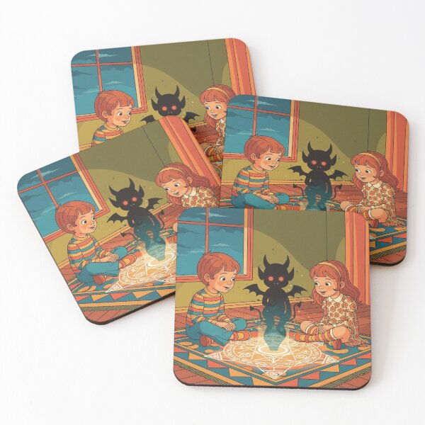 Item preview, Retro 70s Kids Summoning Whimsical Horned Shadow Demon designed and sold by Bangcen.