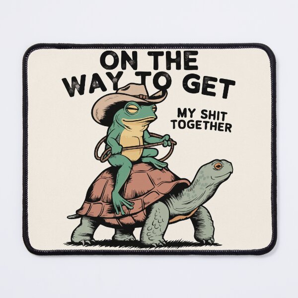 Item preview, Funny Cowboy Frog Riding A Turtle - On The Way To Get My Shit Together designed and sold by legendaryskins.