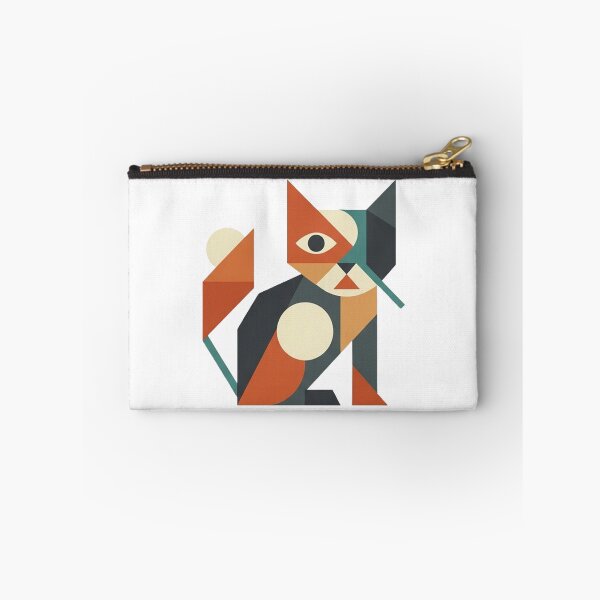 Item preview, Bauhaus Geometric Mid Century Cubist Cat Art designed and sold by CatstheticShop1.