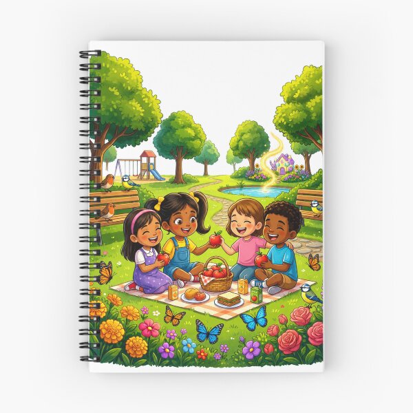 Item preview, Cute Kids Picnic in a Magical Park | Whimsical Children's Illustration | Happy Friends Nature Art | Storybook Style designed and sold by ViniSArunStudio.