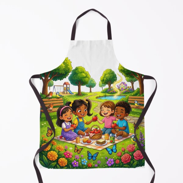 Item preview, Cute Kids Picnic in a Magical Park | Whimsical Children's Illustration | Happy Friends Nature Art | Storybook Style designed and sold by ViniSArunStudio.