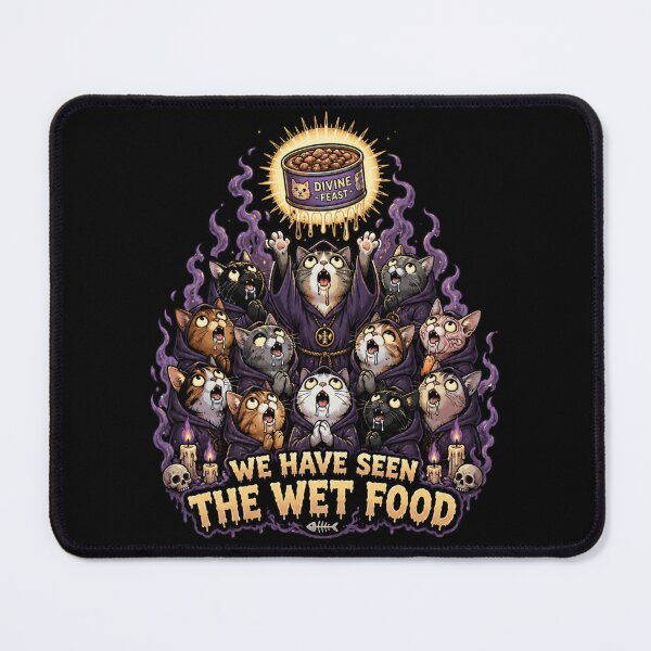 Item preview, We Have Seen the Wet Food | Creepy Cat Cult Horror Design designed and sold by Sonic Nova Studios.