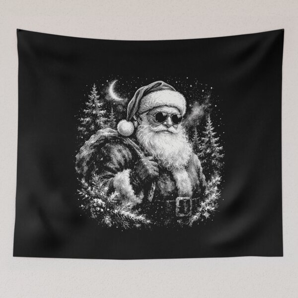 Item preview, Santa Claus Retro Christmas Winter Forest Graphic Xmas Art designed and sold by BornBorn.