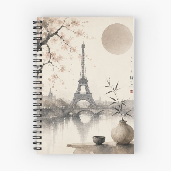 Item preview, Paris Watercolor Art | Japandi Zen Paris Cityscape with Minimalist Japanese Aesthetic designed and sold by Jandedan.