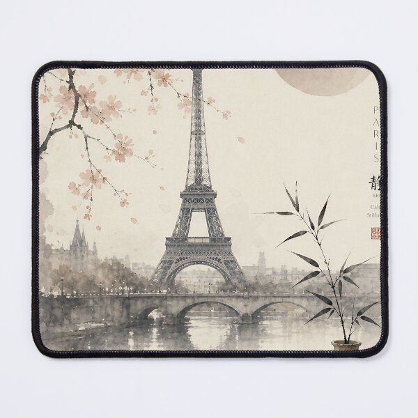 Item preview, Paris Watercolor Art | Japandi Zen Paris Cityscape with Minimalist Japanese Aesthetic designed and sold by Jandedan.