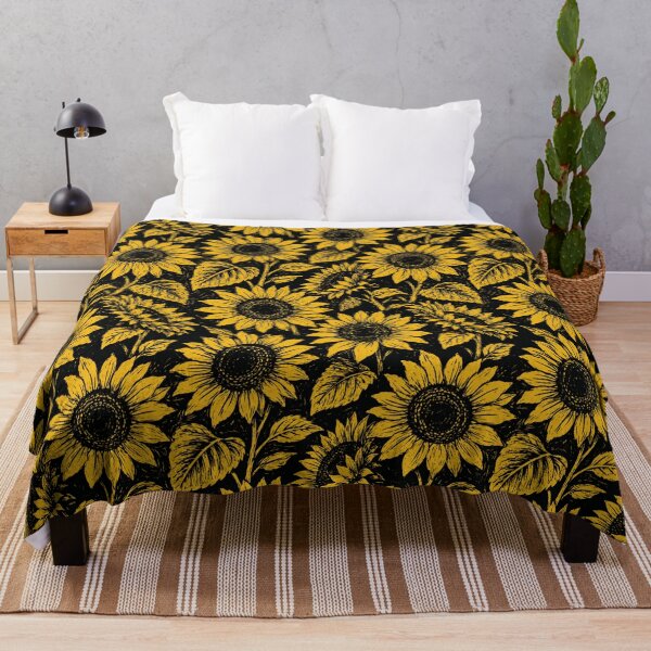 Item preview, Sunflower Linocut Bold Print Graphic Seamless Pattern designed and sold by Inkworksbyshery.