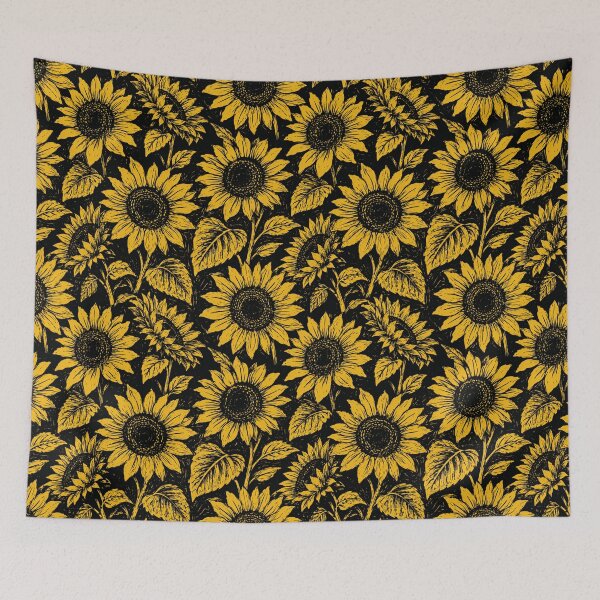 Item preview, Sunflower Linocut Bold Print Graphic Seamless Pattern designed and sold by Inkworksbyshery.