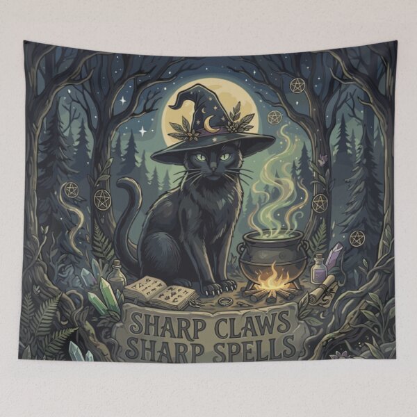 Item preview, Sharp Claws, Sharp Spells Black Cat Witch designed and sold by Mousy-Art.