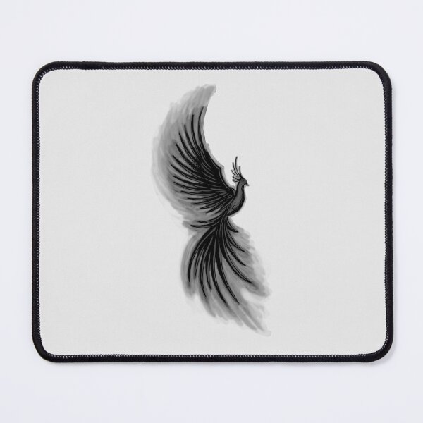 Item preview, Dark Phoenix Rising - Gothic Monochrome Firebird Tattoo Art designed and sold by URSM.