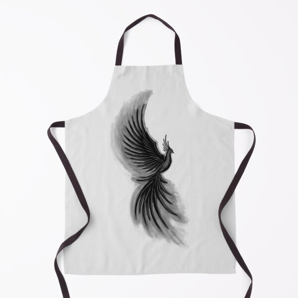 Item preview, Dark Phoenix Rising - Gothic Monochrome Firebird Tattoo Art designed and sold by URSM.