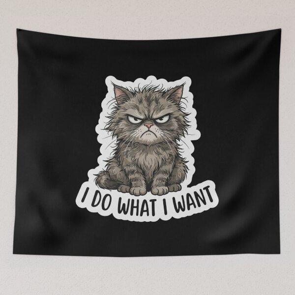 Item preview, Grumpy Fluffy Cat I Do What I Want designed and sold by Owcomm.