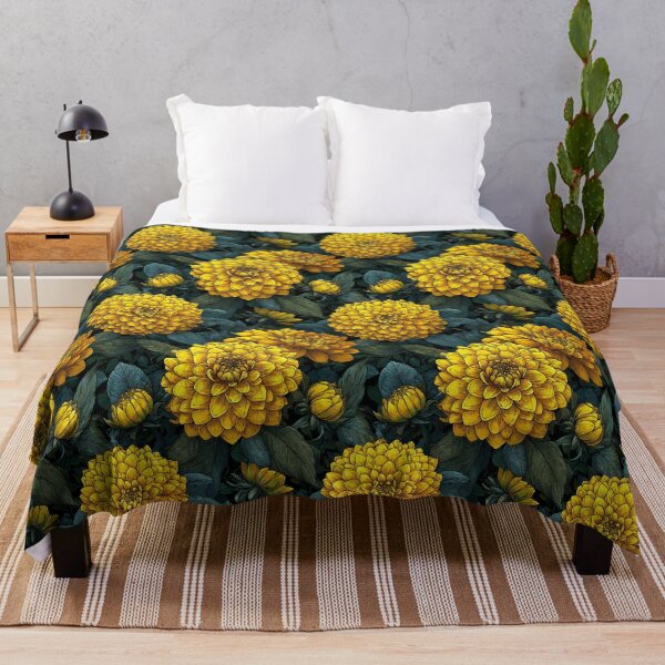 Item preview, Colorful Dahlias - Retro Flower Floral - Housewarming Gift Ideas designed and sold by RoyalStarsPatts.