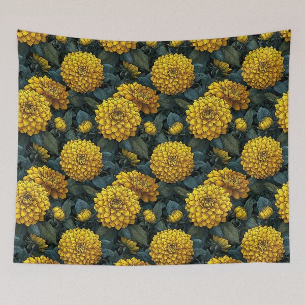 Item preview, Colorful Dahlias  - Retro Flower Floral  - Housewarming Gift Ideas designed and sold by RoyalStarsPatts.