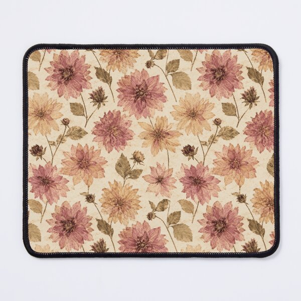 Item preview, Dahlia Pressed Flower Vintage Botanical Seamless Pattern designed and sold by Inkworksbyshery.