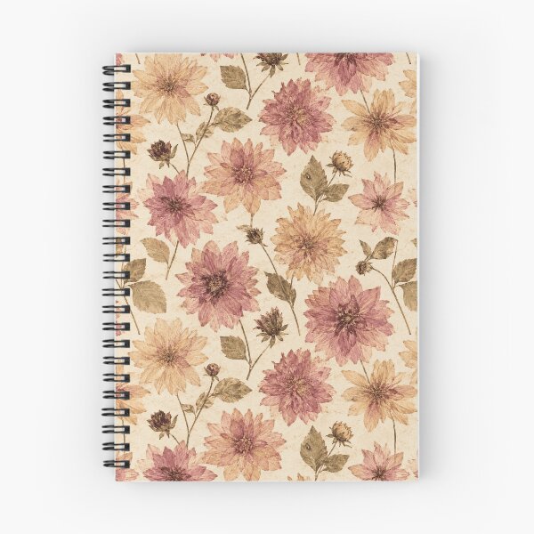 Item preview, Dahlia Pressed Flower Vintage Botanical Seamless Pattern designed and sold by Inkworksbyshery.