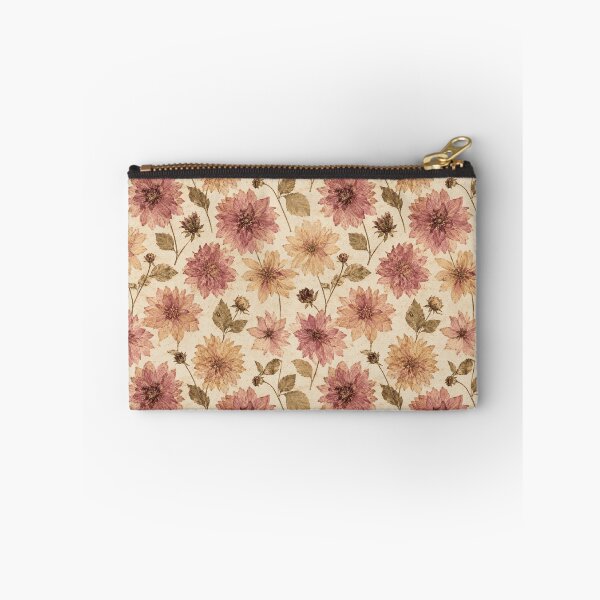 Item preview, Dahlia Pressed Flower Vintage Botanical Seamless Pattern designed and sold by Inkworksbyshery.