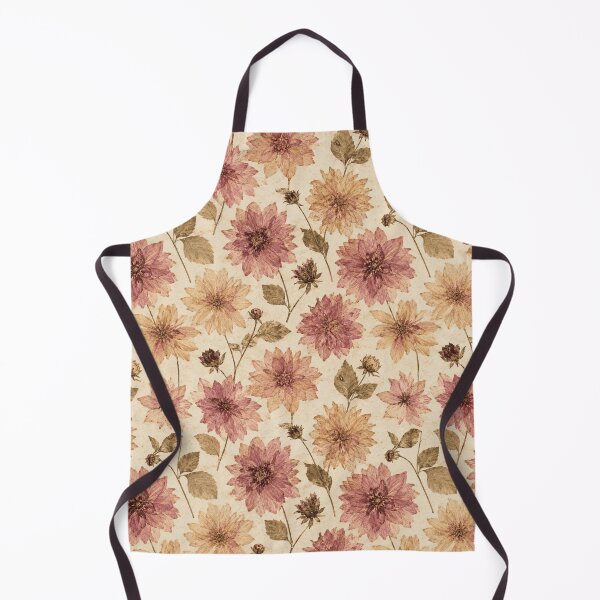 Item preview, Dahlia Pressed Flower Vintage Botanical Seamless Pattern designed and sold by Inkworksbyshery.
