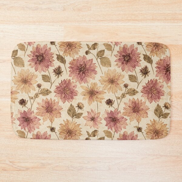 Item preview, Dahlia Pressed Flower Vintage Botanical Seamless Pattern designed and sold by Inkworksbyshery.