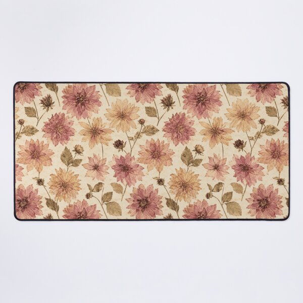 Item preview, Dahlia Pressed Flower Vintage Botanical Seamless Pattern designed and sold by Inkworksbyshery.