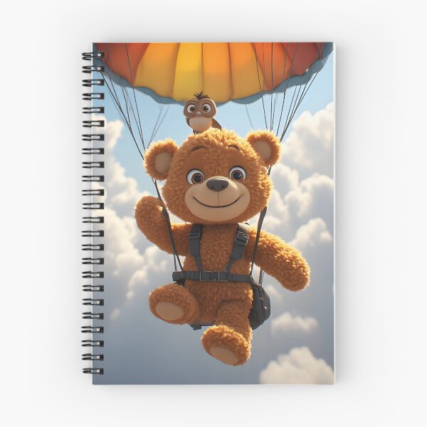 Item preview, Teddy Bear And Friend Parachuting designed and sold by Small-Cute-Bear.