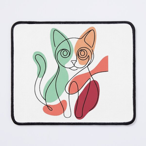 Item preview, Minimalist Continuous Line Abstract Pastel Cat designed and sold by CatstheticShop1.