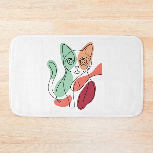 Item preview, Minimalist Continuous Line Abstract Pastel Cat designed and sold by CatstheticShop1.