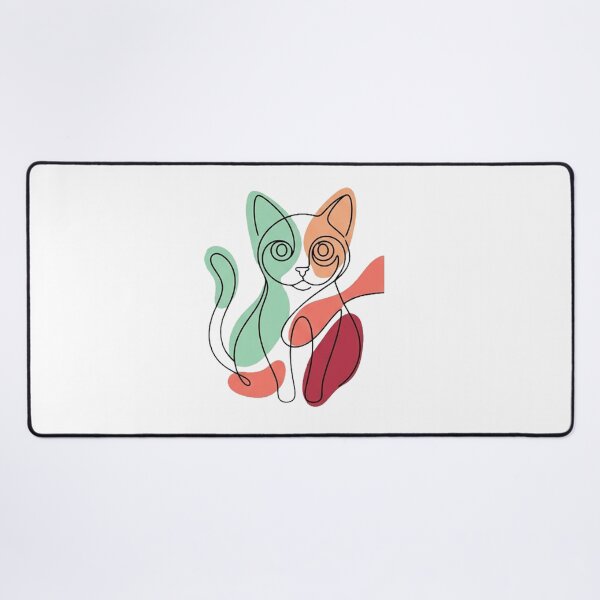 Item preview, Minimalist Continuous Line Abstract Pastel Cat designed and sold by CatstheticShop1.