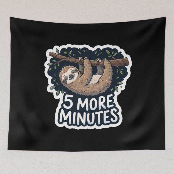 Item preview, Cute Sleeping Sloth Five More Minutes designed and sold by Owcomm.