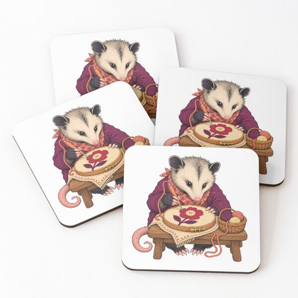 Item preview, Punch Needle Possum Craft Night Sticker designed and sold by AzottoShop.