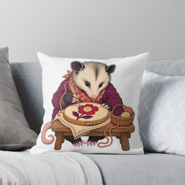 Item preview, Punch Needle Possum Craft Night Sticker designed and sold by AzottoShop.
