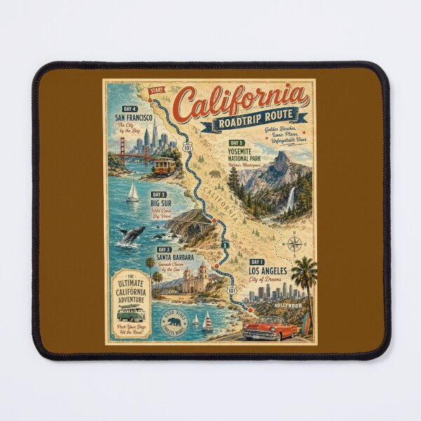 Item preview, Old Vintage California Road Trip Poster designed and sold by Halifaxartguy.