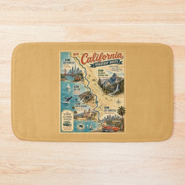 Item preview, Old Vintage California Road Trip Poster designed and sold by Halifaxartguy.