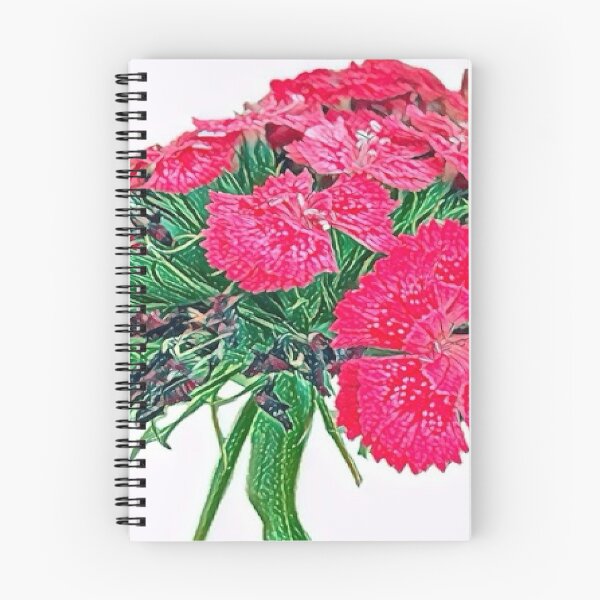 Item preview, Impressionist Pink Dianthus Sweet William Flower Art designed and sold by BalkanBloom.