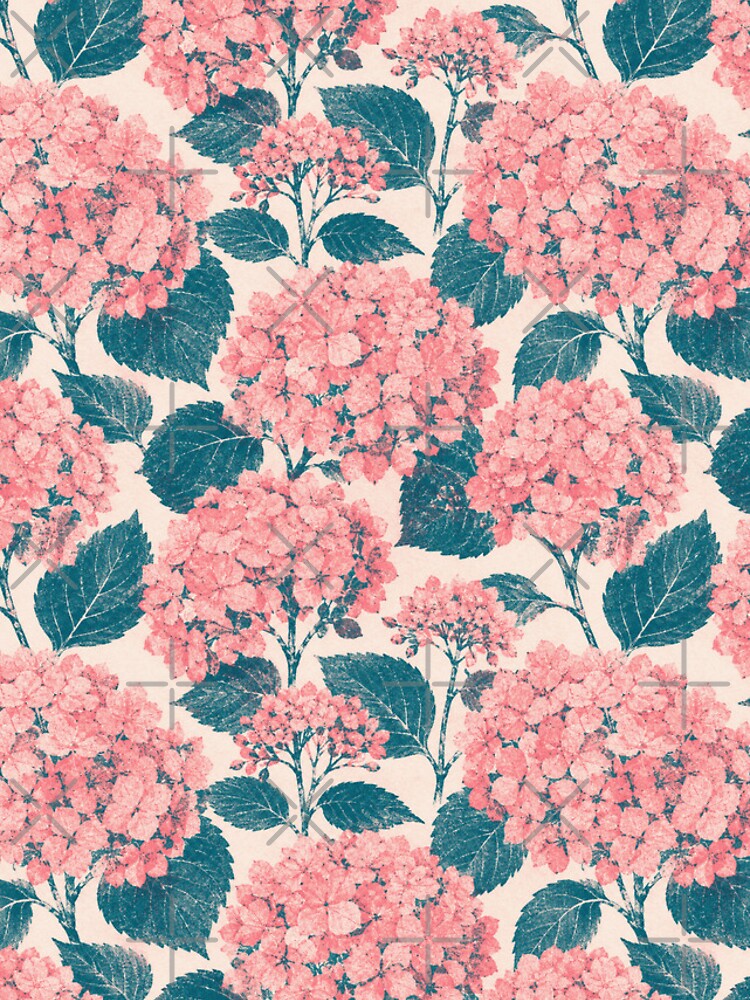 Thumbnail 4 of 4, iPhone Case, Hydrangea Risograph Two Color Print Seamless Pattern designed and sold by Inkworksbyshery.